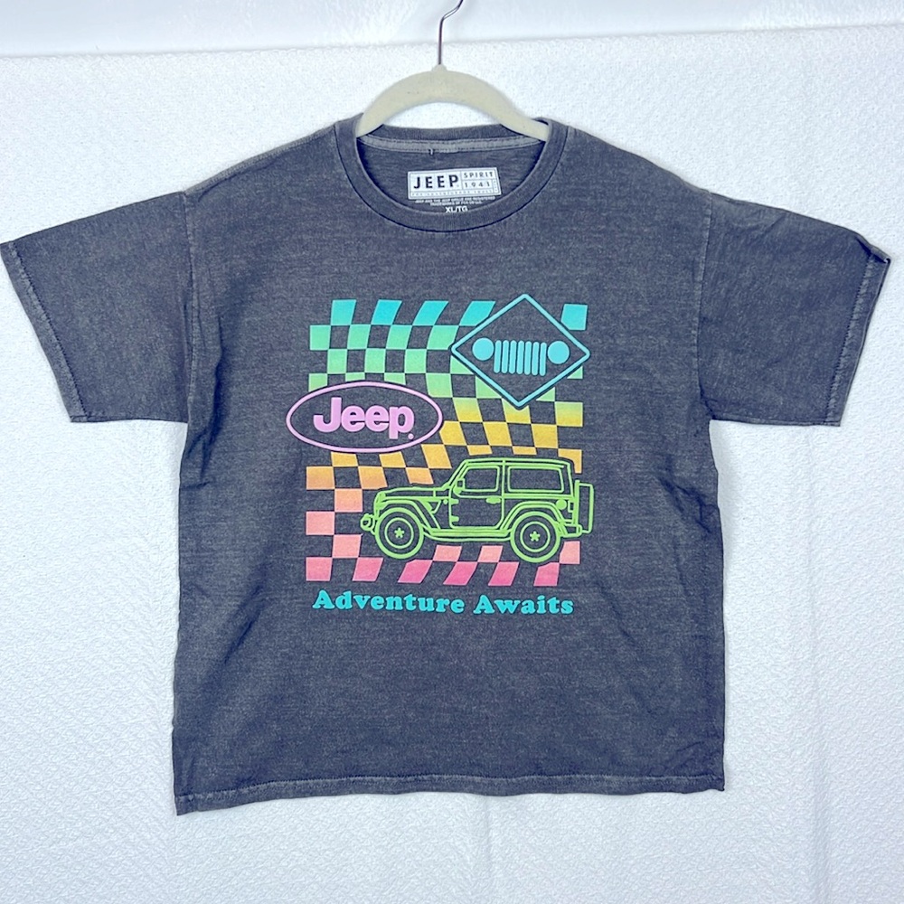 Jeep Checkerboard T-Shirt new sz. XL unisex kids junior woman retro car tee top